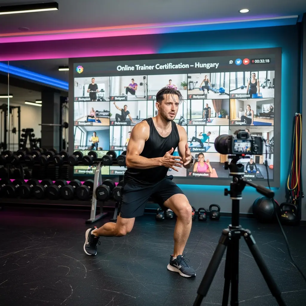 Edző és ügyfél közötti interakció, ahol az edző személyre szabott tanácsokat ad a gyakorlatokhoz.